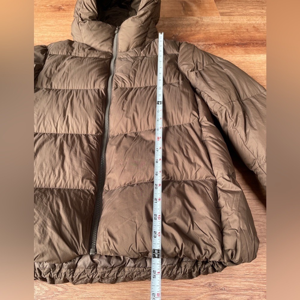 Uniqlo Lightweight Packable Puffer Jacket Down Womens XS Hooded Brown Short - Picture 10 of 12